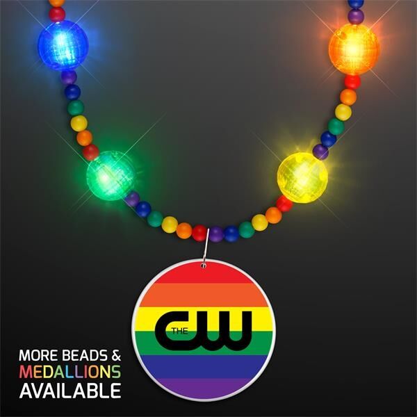 Main Product Image for Bright Beads Rainbow Party Necklace with Medallion