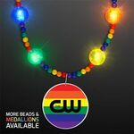 Bright Beads Rainbow Party Necklace with Medallion - Multi Color