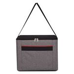 Brighton Heathered Kooler Bag - Gray With Red