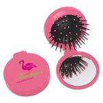 Brush And Mirror Compact - Pink