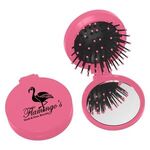 Brush And Mirror Compact - Red