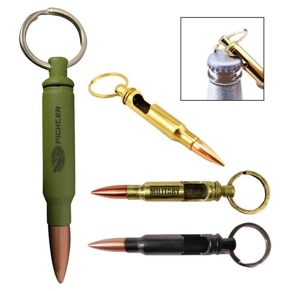 Main Product Image for Custom Imprinted Bullet Bottle Opener Keychain