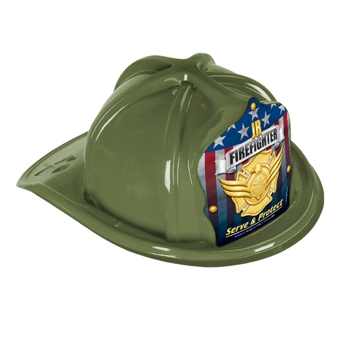 Main Product Image for Custom Imprinted Plastic Forest Green Fire Hat with Paper Shield