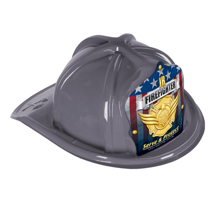 Main Product Image for Custom Imprinted Plastic Grey Fire Hat with Paper Shield