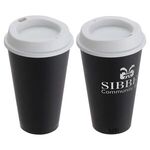 Café 17 oz Sustainable To-Go Cup - Black: White