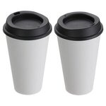 Cafe 17 oz Sustainable To-Go Cup - Black/White