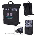 Camo Roll-Top Backpack - Black With Camo