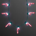 Candy Cane Lights Christmas Party Necklace - White-red-green