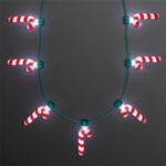 Candy Cane Lights Christmas Party Necklace -  