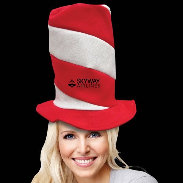 Main Product Image for Costume Hat Candy Striped Top Hat - Cat In The Hat