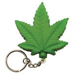 Cannabis Leaf Squeezie® Stress Reliever Keyring - Green