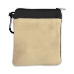 Canvas Zipper Tote with Carabiner - Black