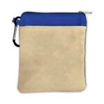 Canvas Zipper Tote with Carabiner - Blue