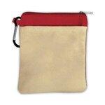 Canvas Zipper Tote with Carabiner - Red
