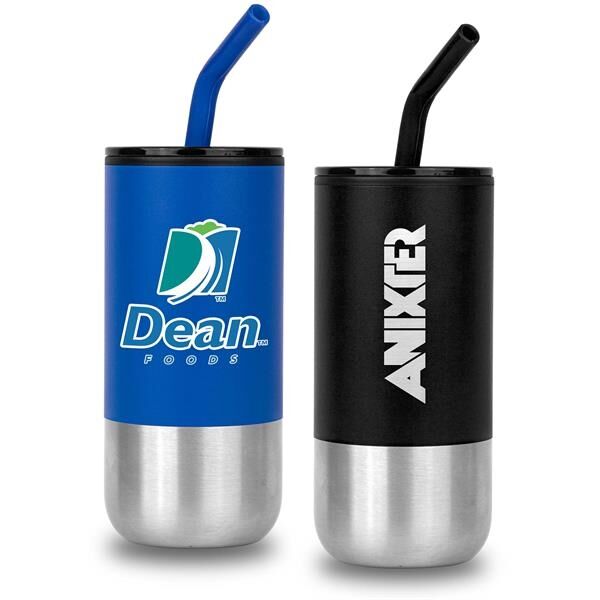 Main Product Image for Cardiff 18oz. Double Wall Stainless Steel Mug w/Straw