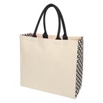 Catalina Cotton Canvas Tote Bag - Natural With Black