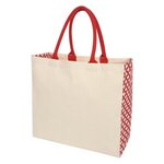 Catalina Cotton Canvas Tote Bag - Natural with Red