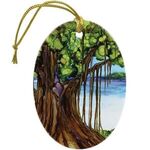 Ceramic Oval Ornament -  