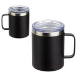 Ceva 14 oz Copper-Lined Powder-Coated Insulated Mug - Medium Black