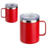 Ceva 14 oz Copper-Lined Powder-Coated Insulated Mug - Medium Red