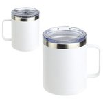 Ceva 14 oz Copper-Lined Powder-Coated Insulated Mug - Medium White