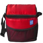 Chill By Flexi-Freeze (R) 6-Can Cooler with Mesh Pockets - Red-black