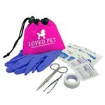 Cinch Tote - Pet Care Kit - Hot Pink