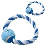 Circlet Rope Ring & Ball Pet Toy - Medium Blue
