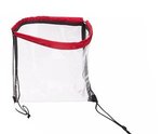 Clear Bag With Drawstring - Red