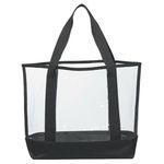Clear Casual Tote Bag - Clear With Black