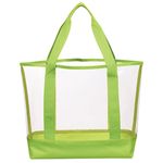 Clear Casual Tote Bag - Clear with Lime
