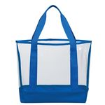 Clear Casual Tote Bag - Clear With Royal