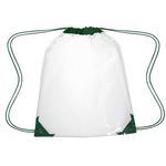 Clear Drawstring Backpack - Clear With Forest Green