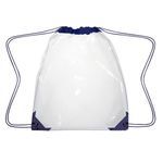 Clear Drawstring Backpack - Clear with Navy