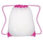 Clear Drawstring Backpack - Clear With Pink