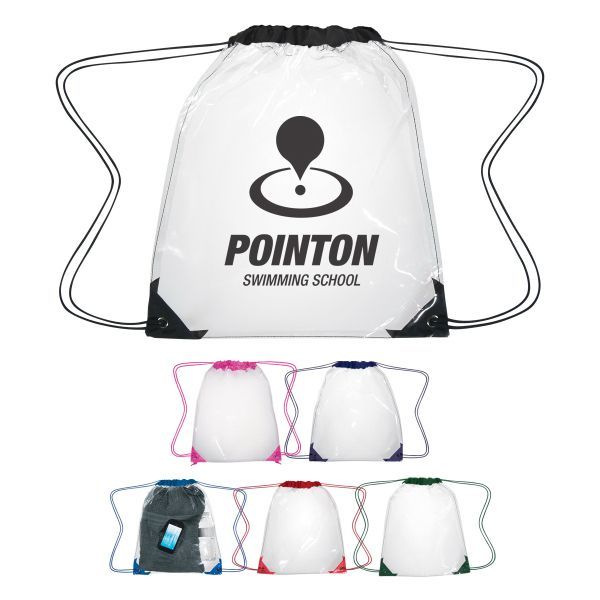 Main Product Image for Imprinted Clear Drawstring Backpack