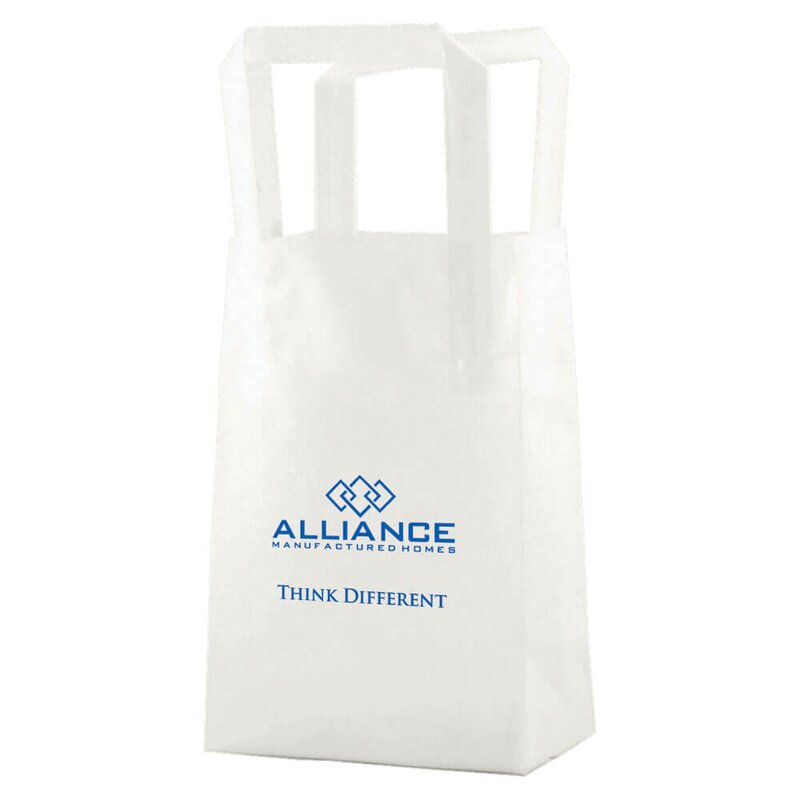 Main Product Image for Clear Frosted Tri-Fold Handle Shopping Bags