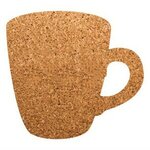 Coffee Cup Shaped Cork Coaster - Natural