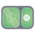 Collapsible 2-Section Food Container With Dual Utensil -  