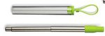 Collapsible Colored Metal Straw Travel Set - Lime