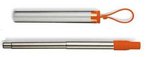 Collapsible Colored Metal Straw Travel Set - Orange