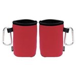 Collapsible KOOZIE (R) Can Kooler with Carabiner - Red