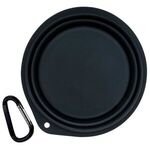 Collapsible Pet Bowl with 2" Carabiner - Black