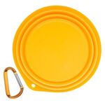 Collapsible Pet Bowl with 2" Carabiner - Neon Orange