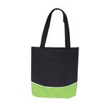 Color Curve Accent Panel Tote - Lime