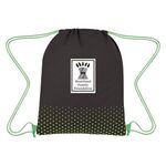 Connect The Dots Non-Woven Drawstring Bag - Black with Lime