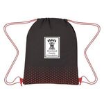 Connect The Dots Non-Woven Drawstring Bag - Black with Red