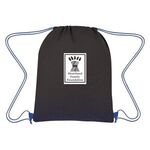 Connect The Dots Non-Woven Drawstring Bag - Black With Royal