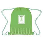 Connect The Dots Non-Woven Drawstring Bag - Lime With White