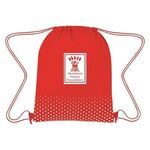 Connect The Dots Non-Woven Drawstring Bag - Red With White